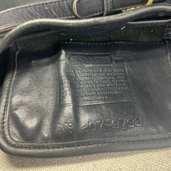 Vintage Coach  Black Leather Drawstring bucket  Bag - Picture 7 of 8